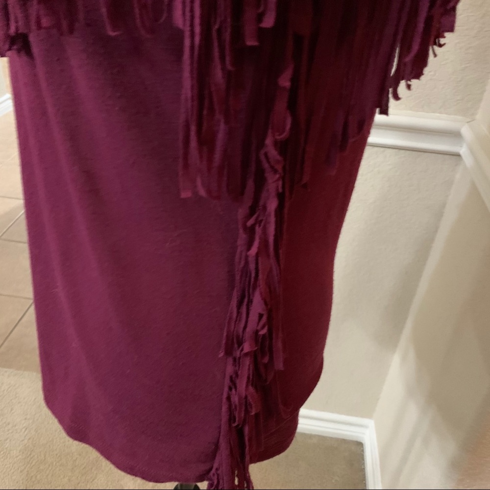 Xhilaration maroon fringe top Size XS - Picture 11 of 14